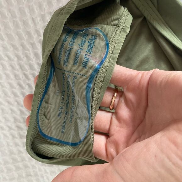 Michael Kors Army Green One Shoulder Cutout One Piece Swimsuit Size 14 - Picture 7 of 13